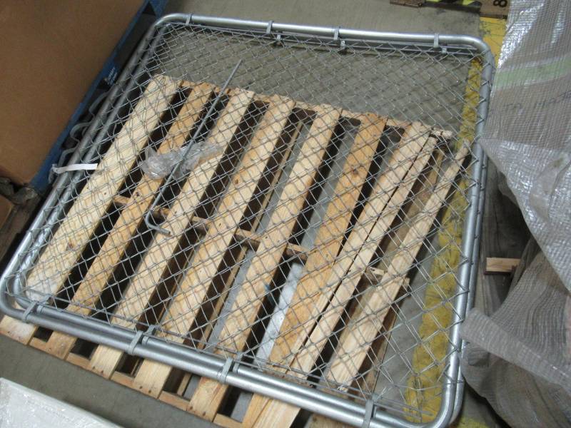 lot 60 image: Yardgard 9-12 ft. W x 5 ft. H Metal Steel Drive-Through Chain Link Fence Gate (2-Panels)