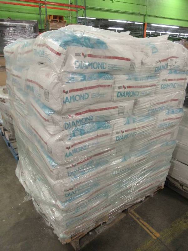 lot 74 image: Pallet of USG Diamond 50 lb. Veneer Finish Setting-Type Joint Compound, Model 162640063 - 63 Bags