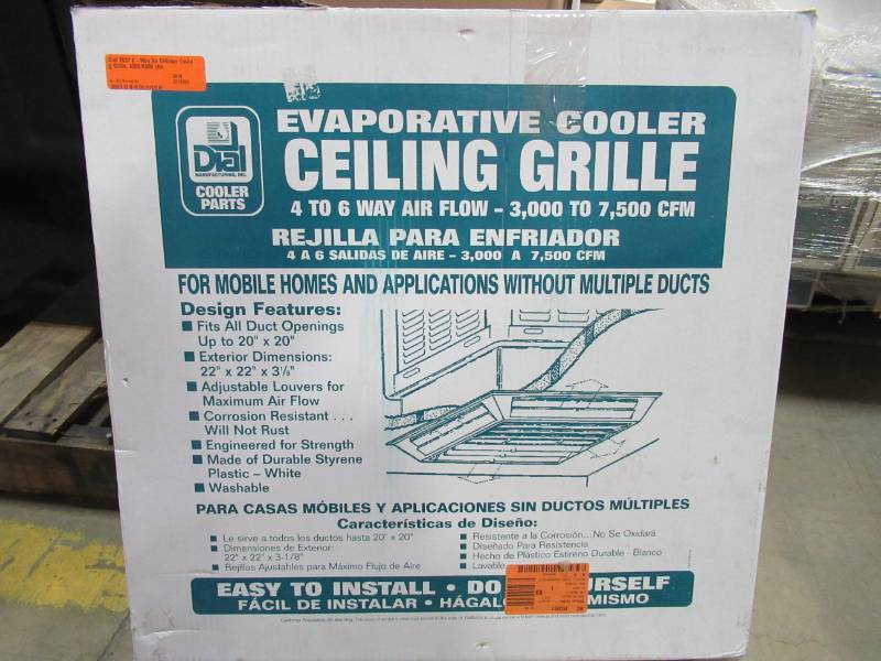 lot 123 image: Dial 7637 6-Way Air Diffuser Ceiling Grille, 45006500 cfm