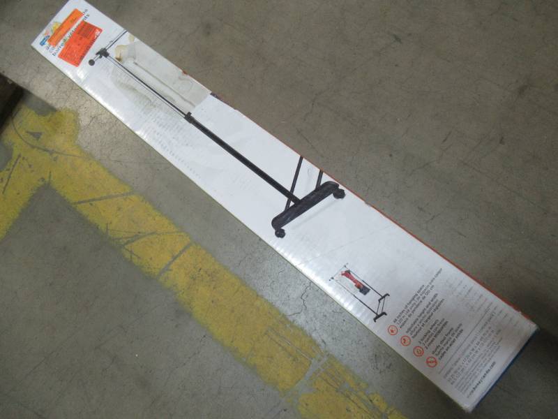 lot 128 image: Honey-Can-Do Expandable Steel Rolling Garment Rack in ChromeBlack, Model GAR-01124