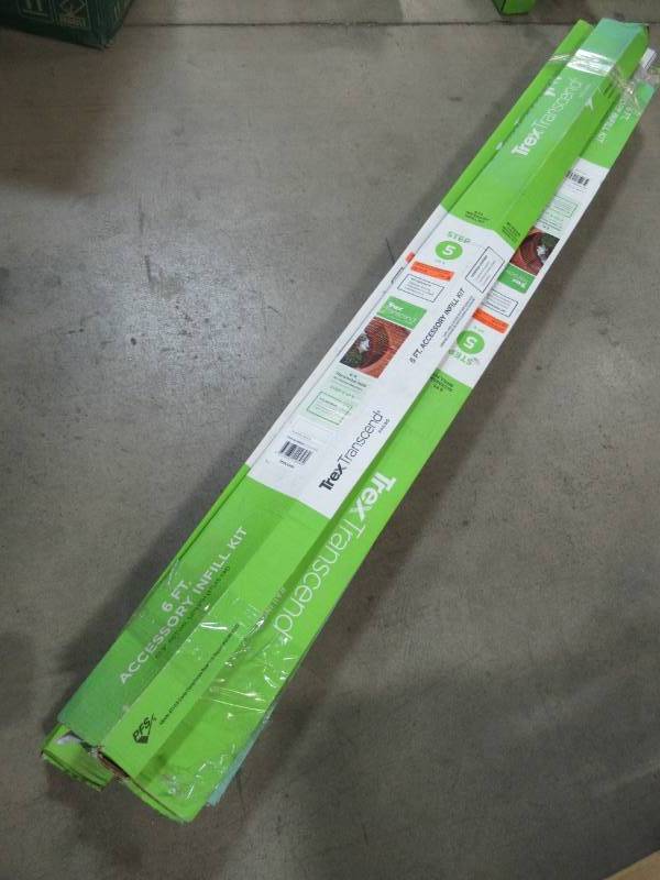 lot 141 image: 6 Cases of Trex Transcend 6. Composite Classic White Accessory Horizontal Infill Kit for Square Aluminum Balusters, Model WTSQHIK06