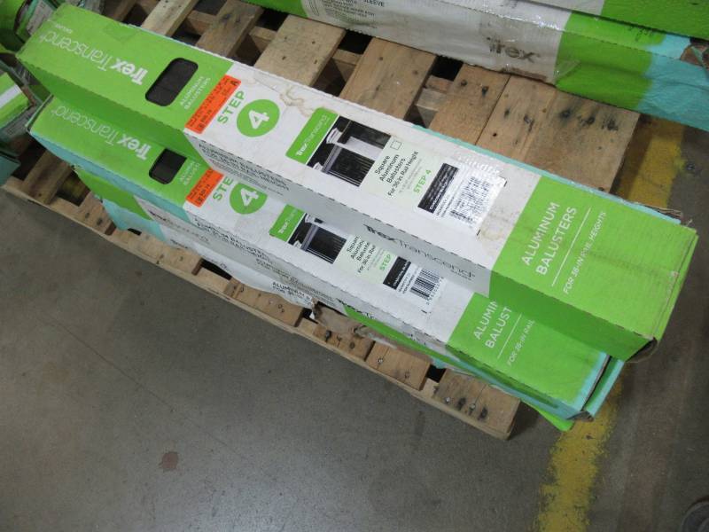 lot 145 image: 7 Cases (20Case) of Trex Transcend Square Aluminum Balusters, Charcoal Black for 36 Rail Height, BKTA30SBK