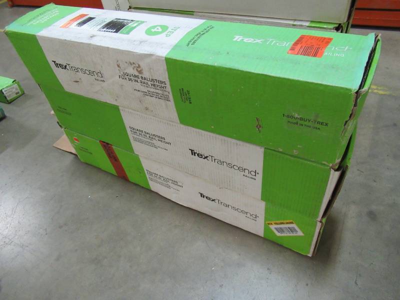 lot 148 image: 3 Cases (16Case) of Trex Transcend Square Aluminum Balusters, Charcoal Black for 36 Rail Height, BK020230SBK