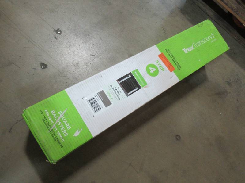 lot 150 image: 1 Case (16Case) of Trex Transcend Square Aluminum Balusters, Gravel Path for 36 Rail Height, GP020230SBK