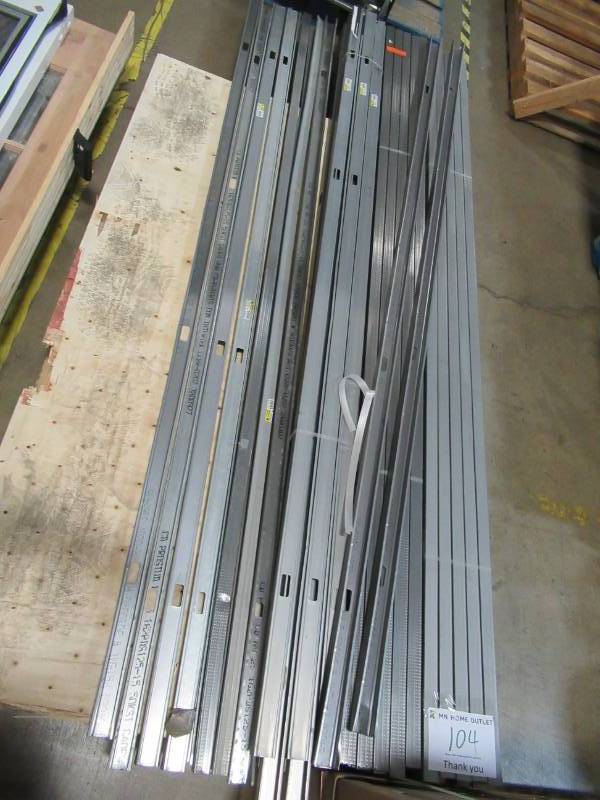 lot 104 image: 50 1.625-in W x 96-in L x 1.25-in D Pro STUD Galvanized Steel Studs, Model 201966.