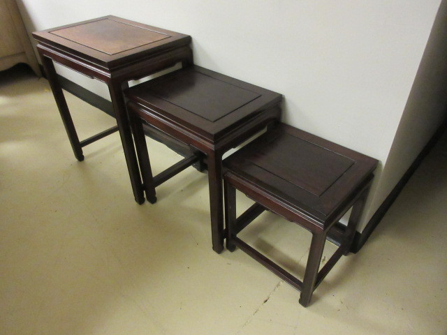 lot 207 image: ASIAN STYLE NESTING TABLES