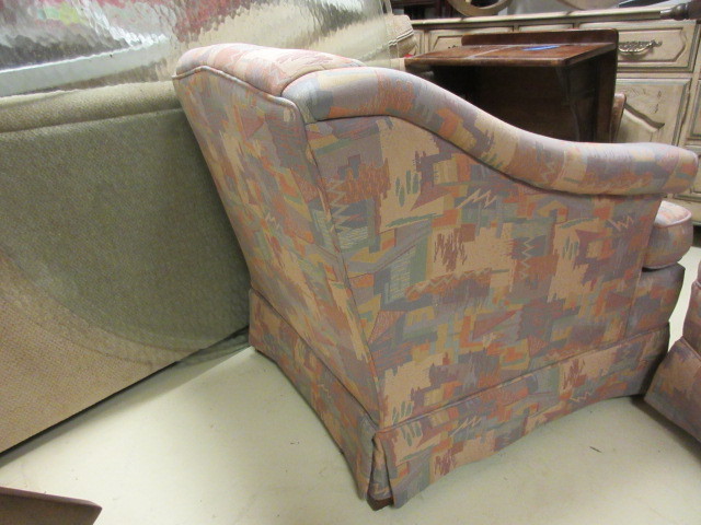 lot 227 image: CHAIR AND OTTOMAN