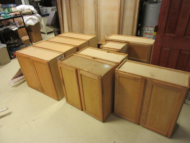 UNFINISHED OAK CABINETS