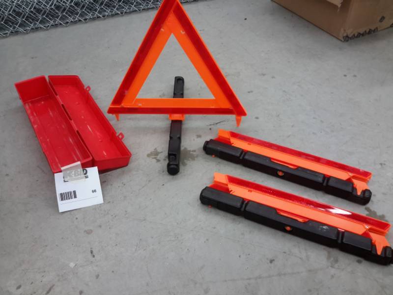 lot 66 image: 3 Saftey Reflective Triangles