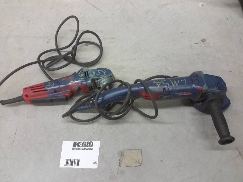 lot 45 image: 2  Milwaukee 4 12 Grinders