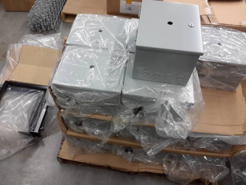 lot 94 image: Lot of Industrial Control Panel Enclosures, Metal, Type 1, and Small Plexigalss Doors