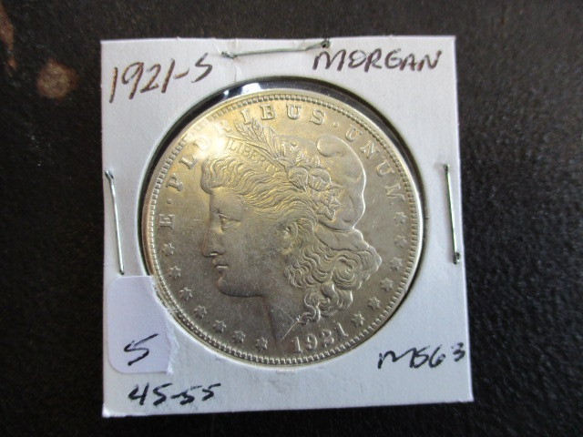 MS63 1921-S Morgan Silver Dollar