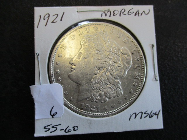 MS64 1921 Morgan Silver Dollar