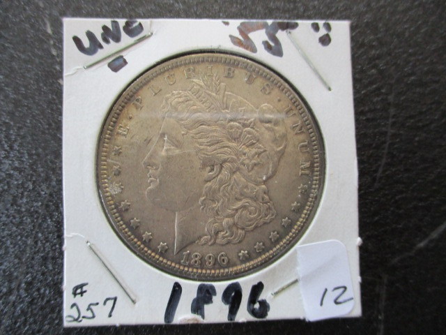 AU 1896 Morgan Silver Dollar- Very Nice Coin