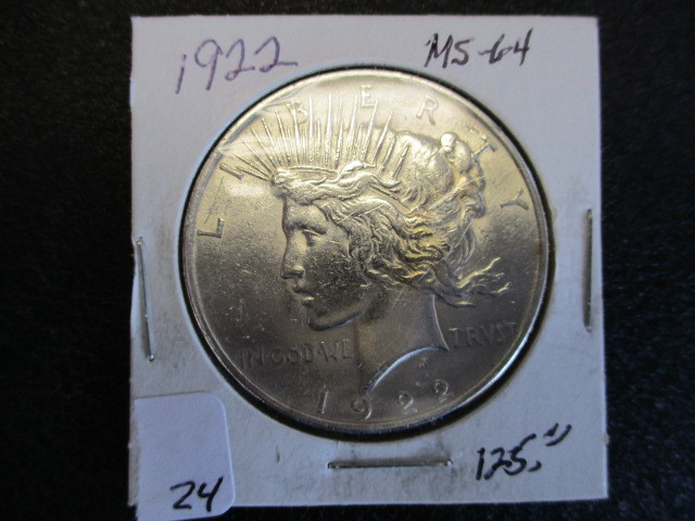 MS64 1922 Peace Silver Dollar