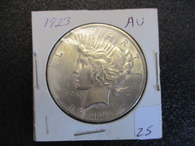AU 1923 Peace Silver Dollar