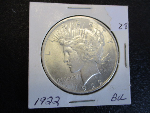 BU 1922 Peace Silver Dollar