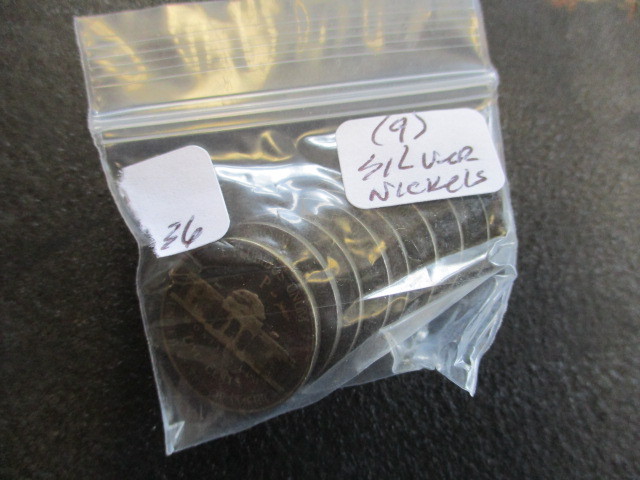 Lot of (9) Silver War Pennies