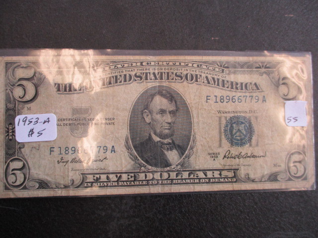 Series 1953-A Blue Seal $5 Silver Certificate