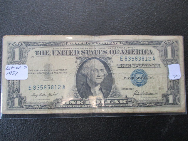 Lot of (5) 1957 $1 Silver Certificates