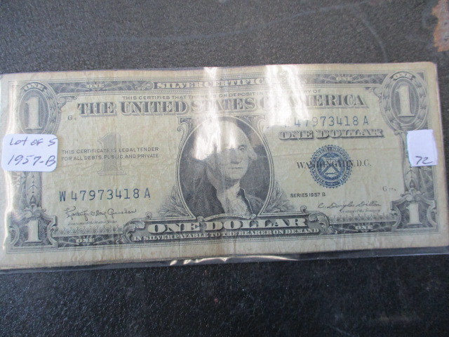 Lot of (5) 1957-B  $1 Silver Certificates