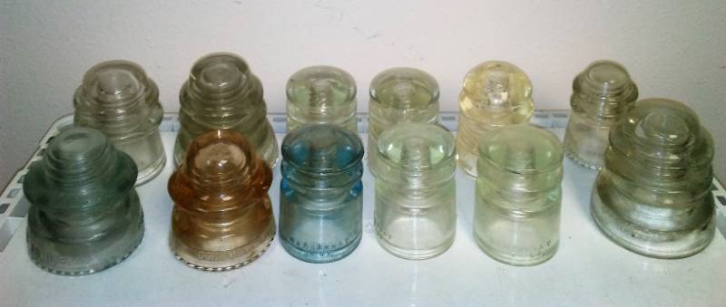 lot 39 image: 12 glass insulators - variety.