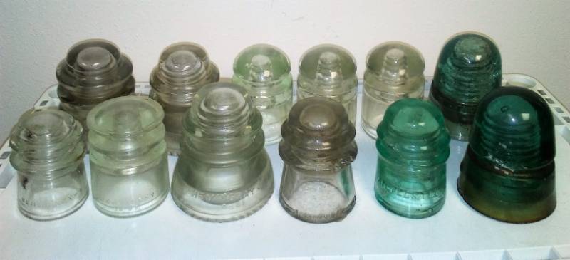 lot 41 image: 12 glass insulators - variety.