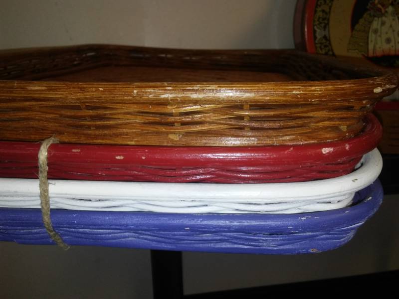 lot 76 image: USA wicker trays and more.