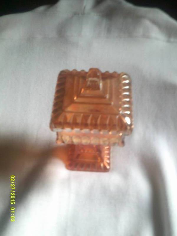 VINTAGE CARNIVAL GLASS CANDY DISH