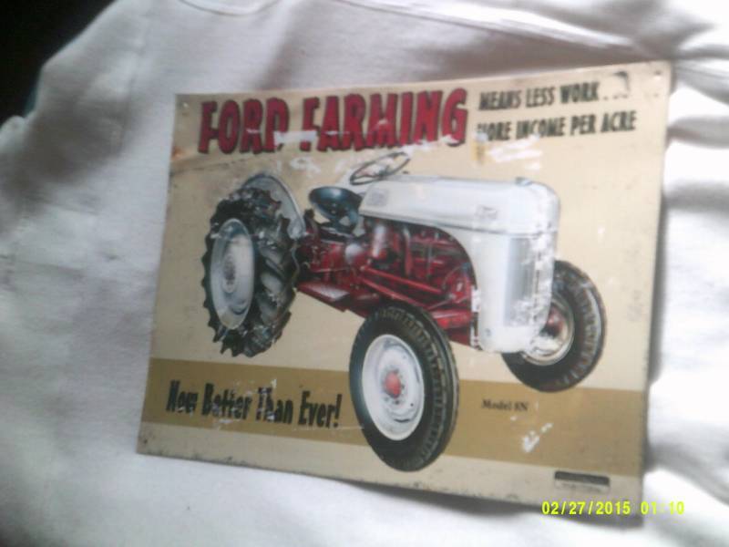 VINTAGE FORD FARMING METAL SIGN
