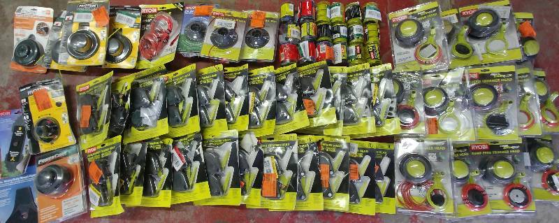 lot 16 image: Assorted String Trimmer Heads, Accessories, Parts & Pieces