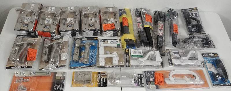lot 3 image: Assorted Door Handles, Parts & Pieces in various finishes incl. Brushed Nickel
