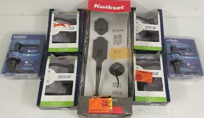 lot 12 image: Kwikset & Schlage Bronze Handle set