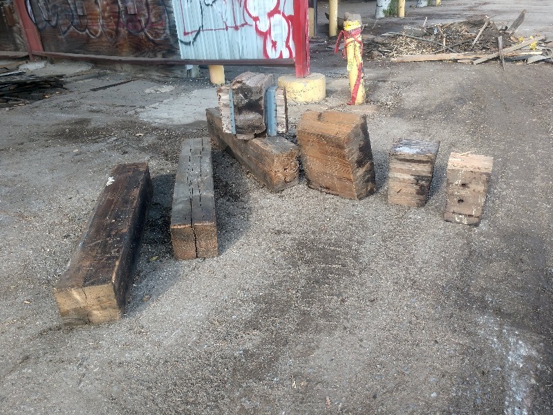 Reclaimed Laminate Wood BeamsBlocks