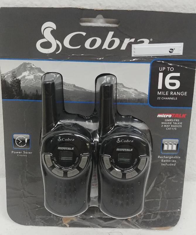 lot 65 image: Cobra GMRSFRS Walkie Talkie 2-Way Radios, 22 channels