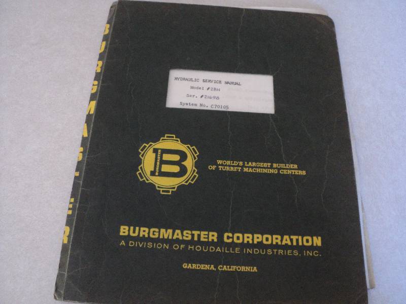 lot 25 image: Machine Tool Manual  Burgmaster 2B...