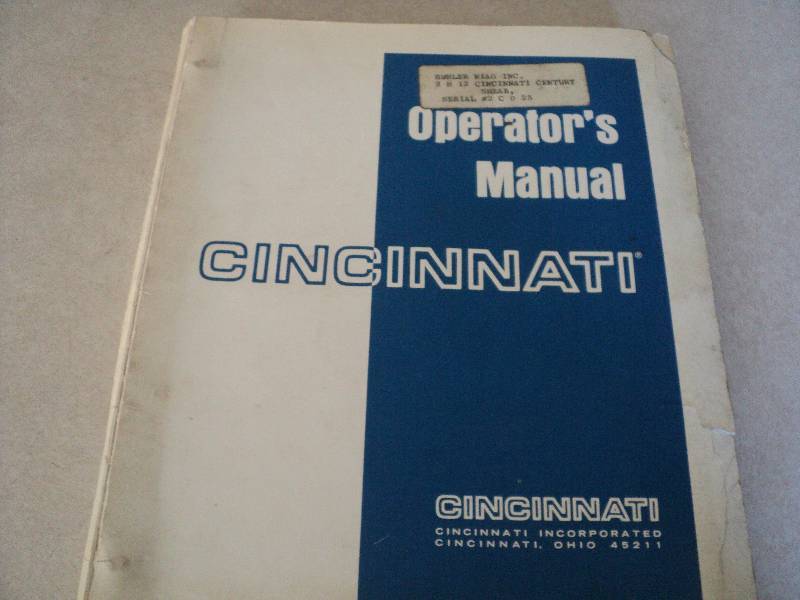 lot 31 image: Machine Tool Manual  Cincinnati 2H...