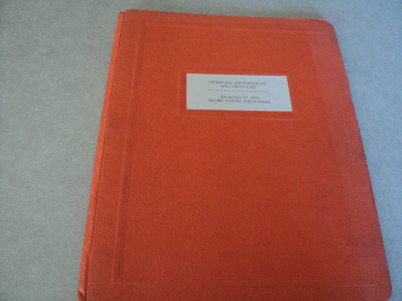 lot 36 image: Machine Tool Manual  DI-ACRO 17 To...