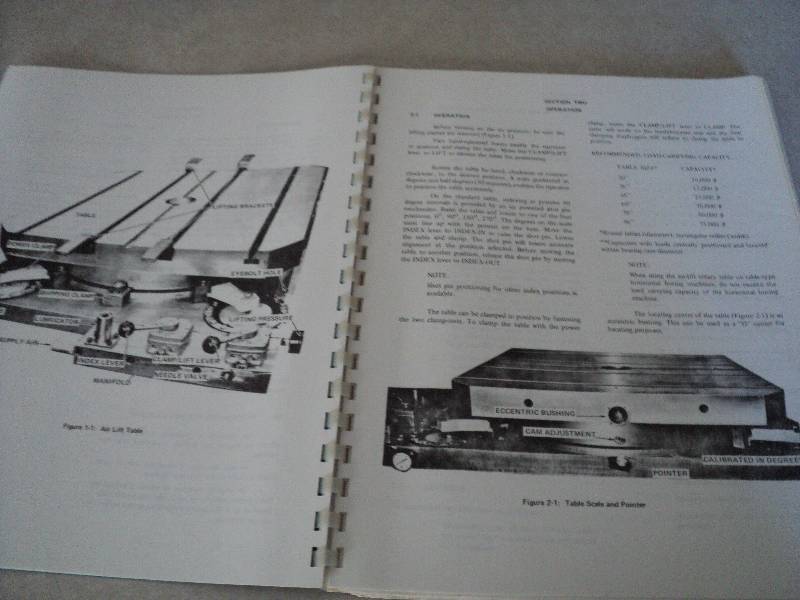 Giddings /& Lewis Air Lift Tables Instructions and Repair Parts Manual 1972