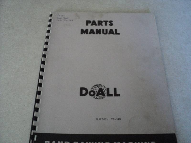 lot 40 image: Machine Tool Manual  DoAll TF-14H ...