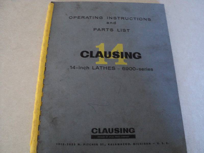 lot 47 image: Machine Tool Manual  Clausing 14...