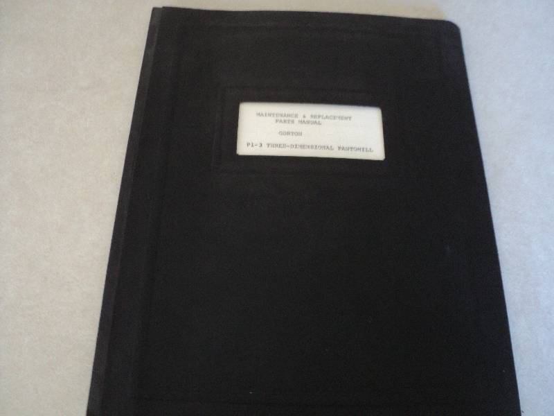 lot 48 image: Machine Tool Manual  Gorton P1-3 T...