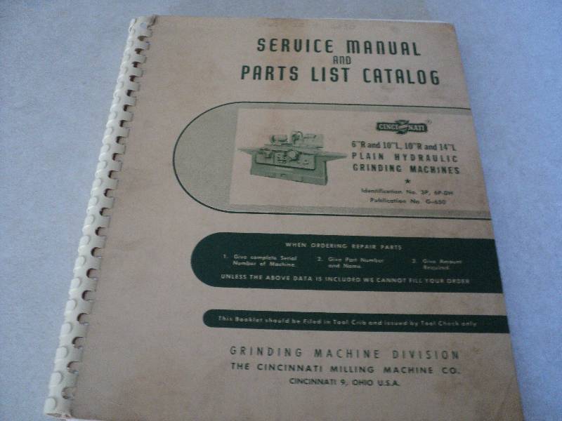 lot 52 image: Machine Tool Manual  Cincinnati Mi...