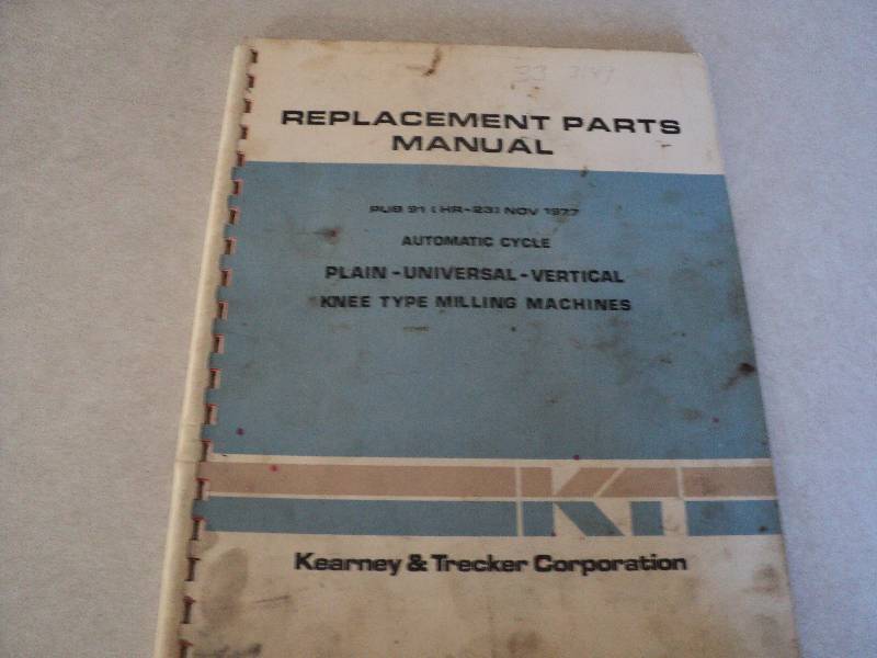 lot 55 image: Machine Tool Manual  Kearney & Tre...