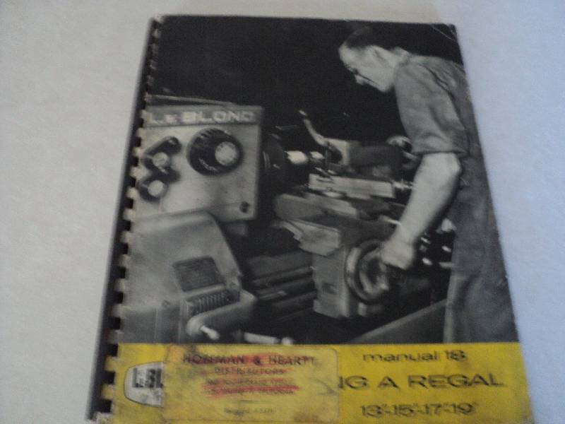 lot 61 image: Machine Tool Manual  LeBlond 13 ...