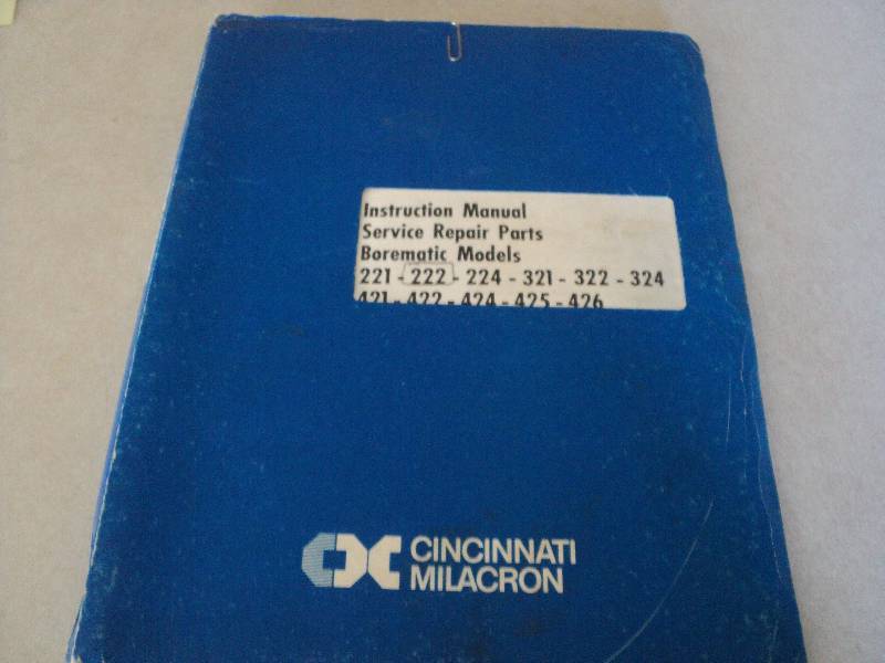 lot 64 image: Machine Tool Manual  Cincinnati Mi...