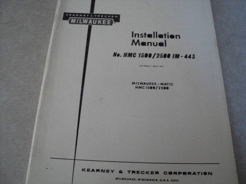lot 68 image: Machine Tool Manual  Kearney & Tre...