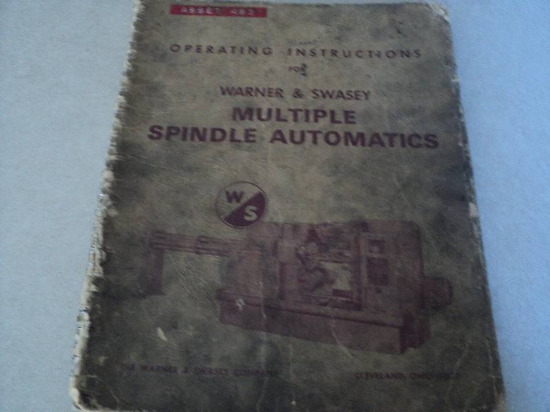 lot 72 image: Machine Tool Manual  Warner & Swas...