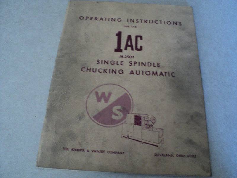 lot 78 image: Machine Tool Manual  Warner & Swas...