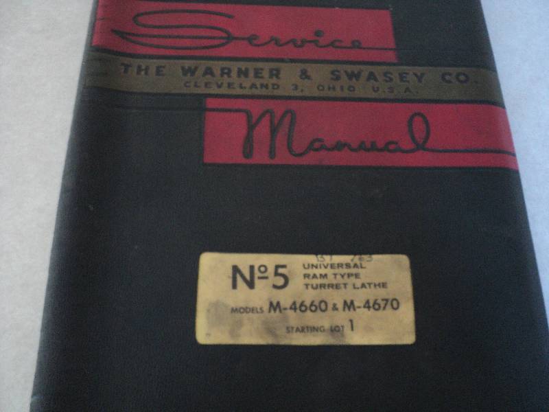 lot 90 image: Machine Tool Manual  Warner & Swas...